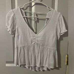 Hollister White Babydoll Top Size Small
